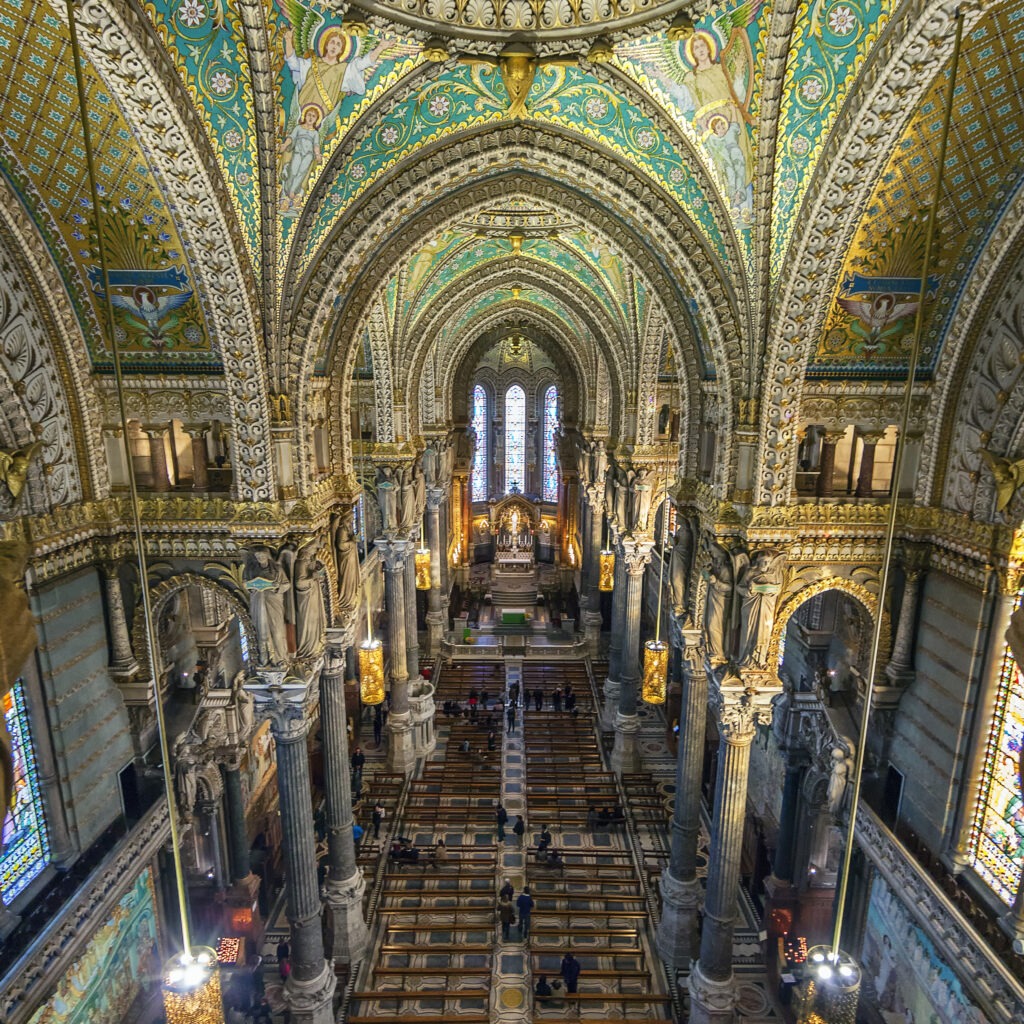 interior basilica notre dame de fourviere lyon france europe scaled